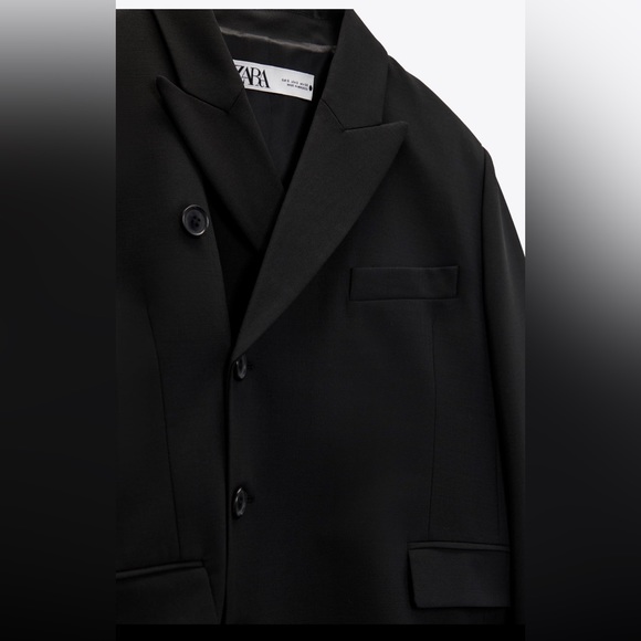 ZARA CROPPED WOOL BLEND BLAZER. Size Xsmall - Picture 3 of 5